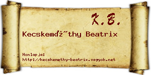 Kecskeméthy Beatrix névjegykártya