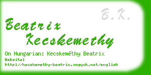 beatrix kecskemethy business card