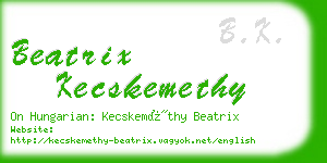 beatrix kecskemethy business card